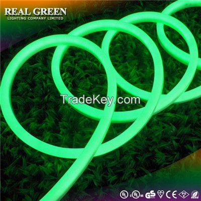 12V Neon Effect 2-wire Green LED Rope Light