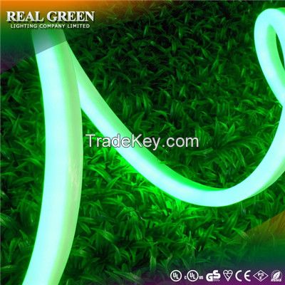 120V Neon Effect 2-wire Green LED Rope Light