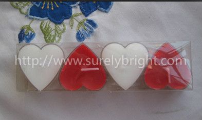 plastic cup heart shape tealight candle