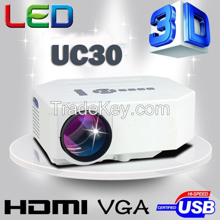 UNIC UC30 household HD projector Mini 3D portable LED iphone Android mobile phone projector home theater