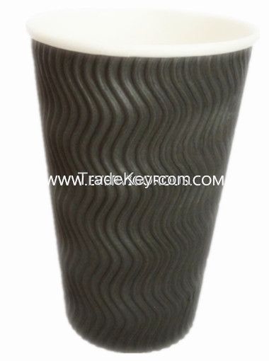 RIPPLE WALL PAPER CUPS, DOUBLE WALL PAPER CUPS, VERTICAL RIPPLE WALL PAPER CUP