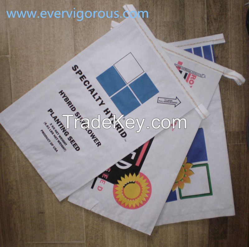 Easy open mouth paper bag, white kraft paper bag, seed, powder, feed, flour, chemical kraft paper sack