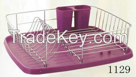 dish rack with plastic tray 1129