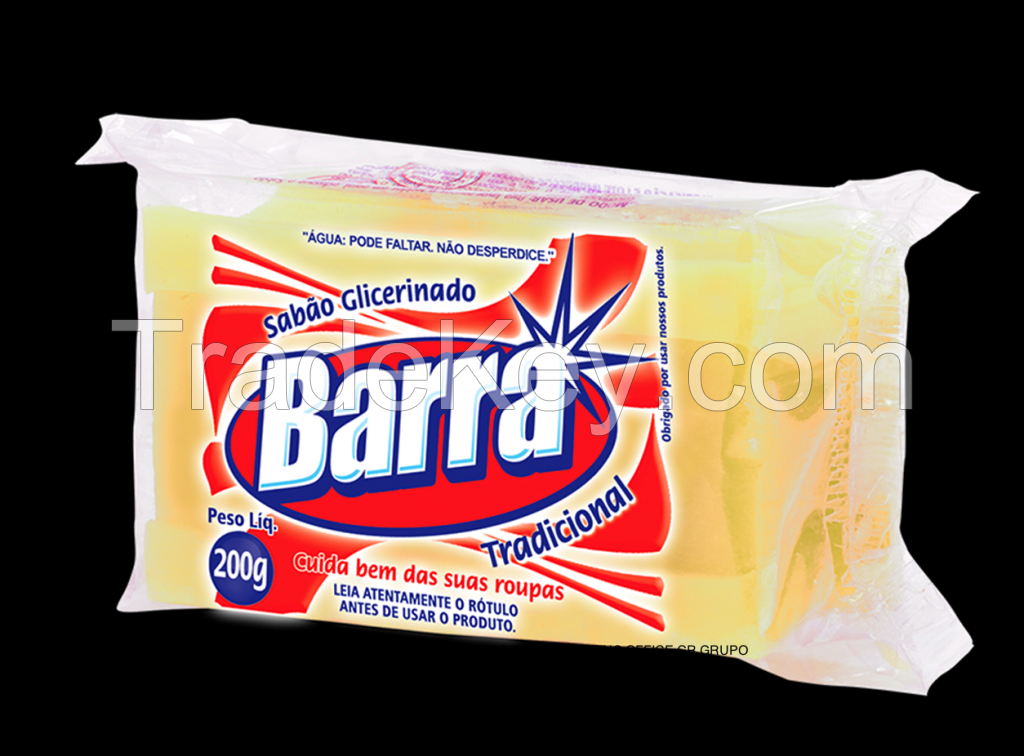 HIGHLY COMPETITIVE BRAZILIAN LAUNDRY SOAP BAR WITH GLYCERIN 200G