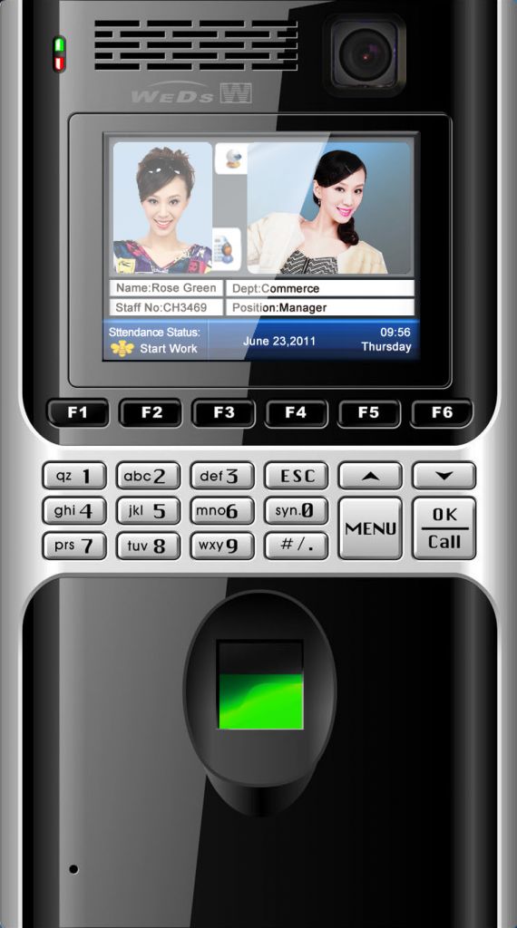 Biometric Fingerprint Time Attendance Machine with 3.5 Inches LCD