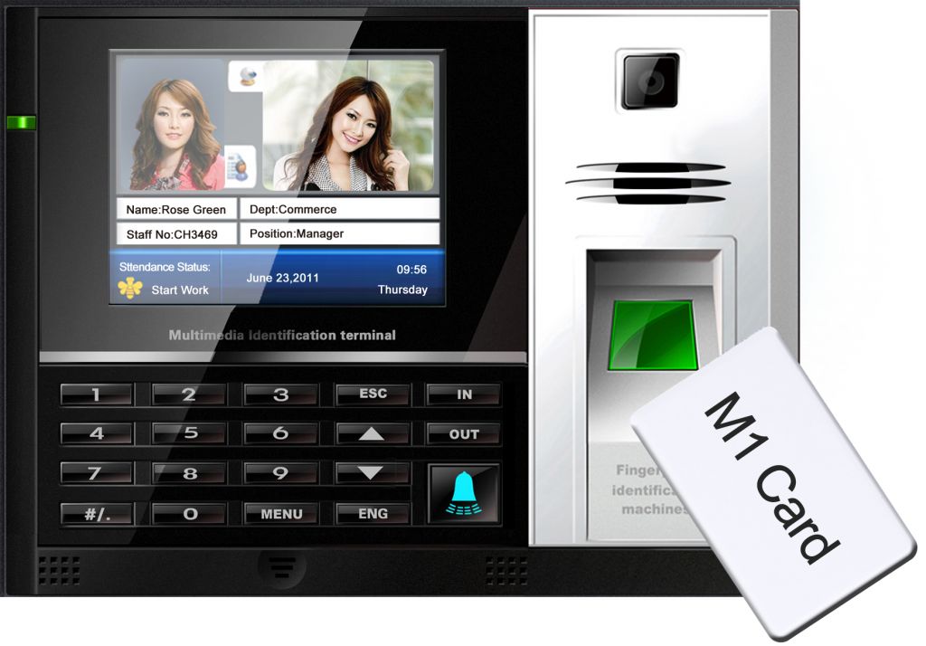 Fingerprint + Em/M1 Card Biometric Time Attendance Machine with Access Control