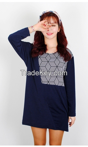 Woman pattern Box T-shirt From Korean sytle