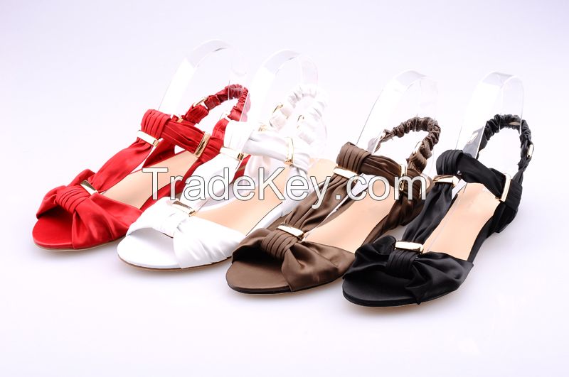 women elegant sandals in satin fabric materials