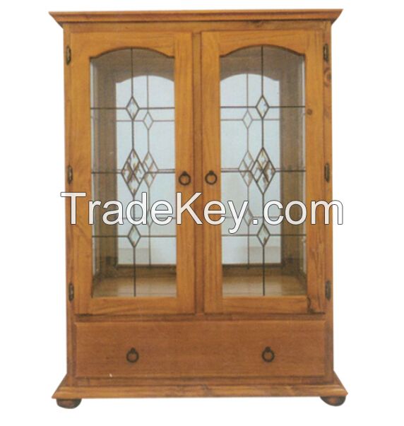 Pine wood living room furniture display cabinet