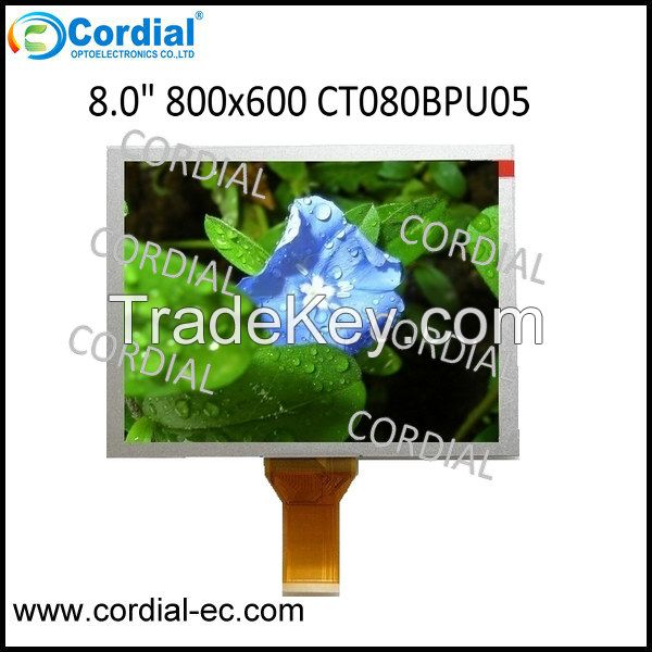 8.0 inch 800x600 TFT LCD MODULE CT080BPU05, optional with resistive touchscreen