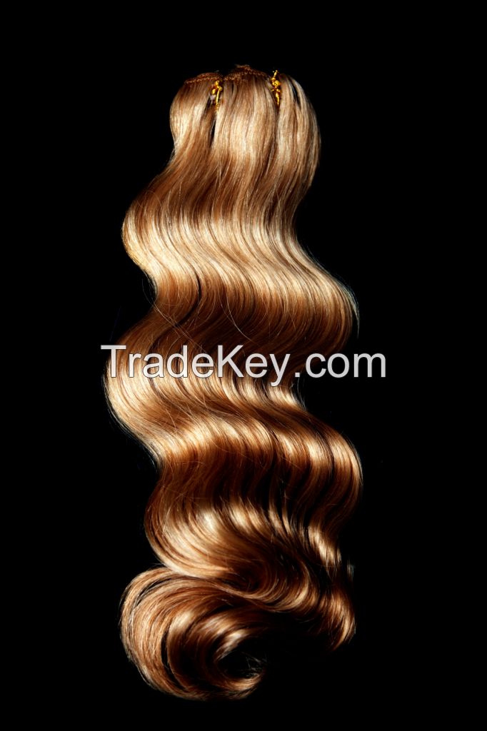 Highest Quality Virgin AAAAA Body Wave Virgin European Human Hair Golden Brown