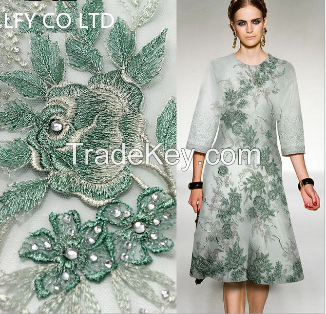 Sell beautiful dress lace fabrc high quality French embroidred lace fabric