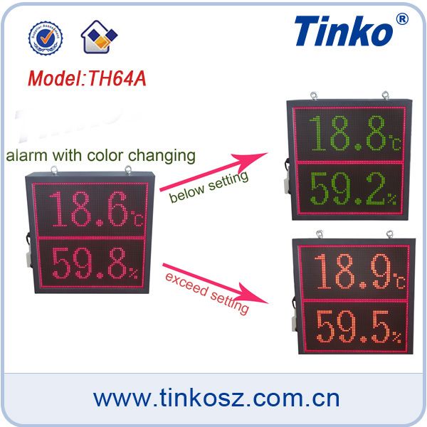 Tinko TH64A large digital temperature humidity LED monitor date display with infrerad remote control