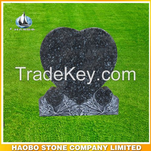 Memorial stone , Heart monument in blue pearl granite