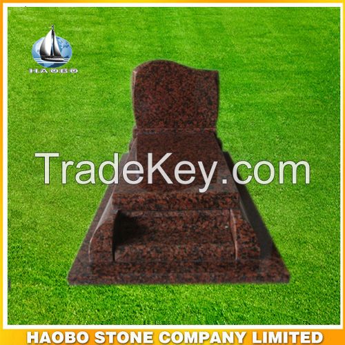 Granite Emerald Red gravestone for European market such as France