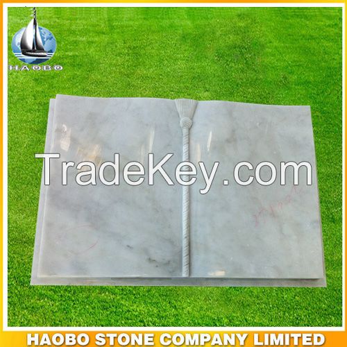 Chinese white marble book memoria