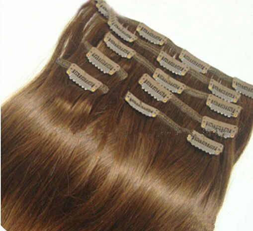 Sell Natural Straight Brazilian Clip in Hair Weft hair extension