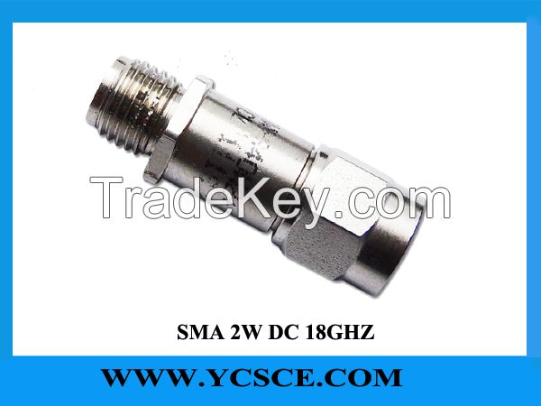 2W SMA fixed attenuator 3dB, 6db, 10db, 15db, 20db, 30db DC to 18Ghz