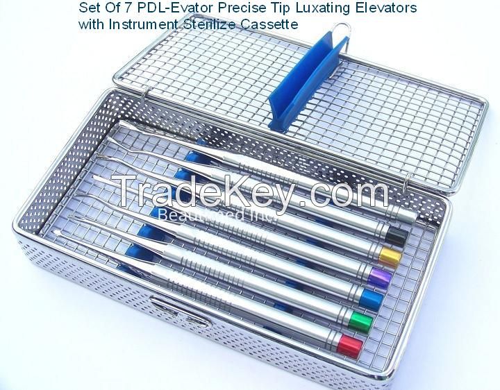 PDL Luxating Elevator 7pcs set with instrument Mesh Stainless steel cassette.