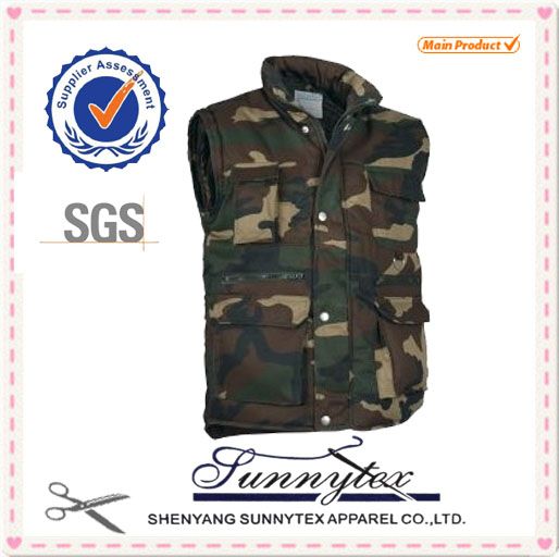 Plus size Winter Padded camouflage tactical vest