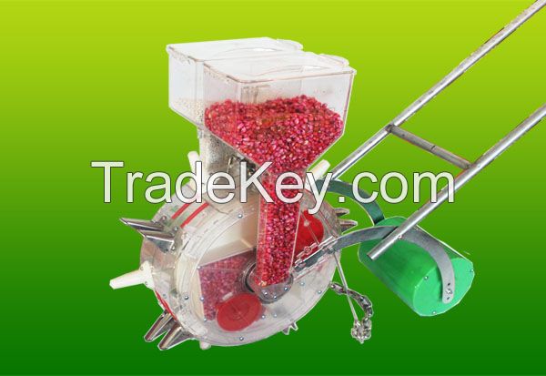 Corn and fertilizer, Maize planter, hands pushing corn seeder Manual Corn Seeder