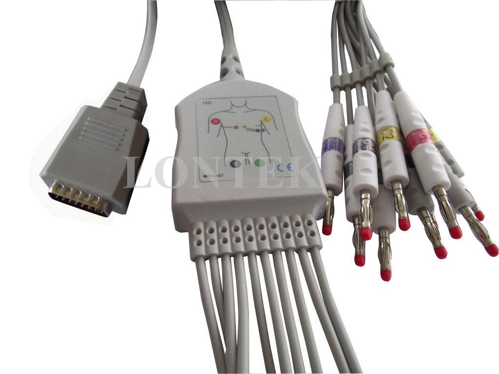 Hellige EKG cable one piece type IEC color code