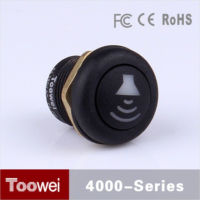 16MM illuminated self-lock push button switch