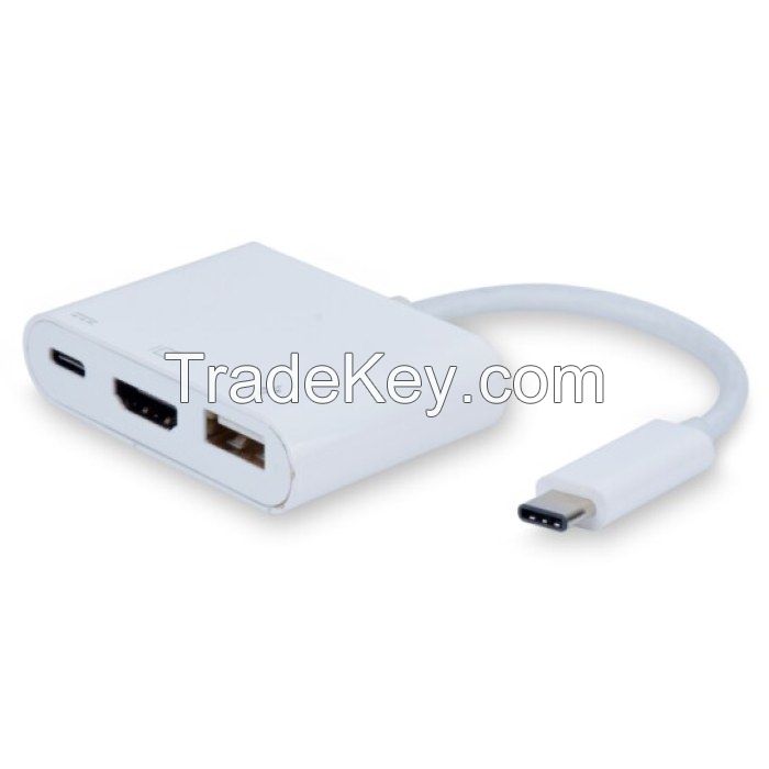 USB 3.1 Type C to USB 3.0 +HDMI with Type C Charging port Adapter