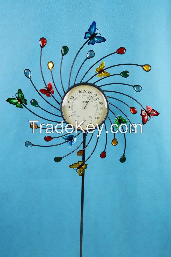 fantastic garden stake, thermometer garden stake, metal stake