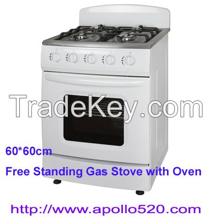 Sell: White Free-standing Gas Oven with Range 4burners