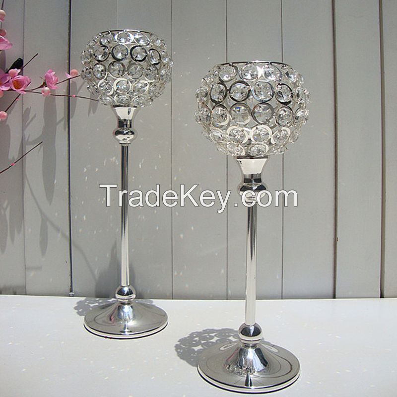 elegant wedding crystal candle holder centerpieces