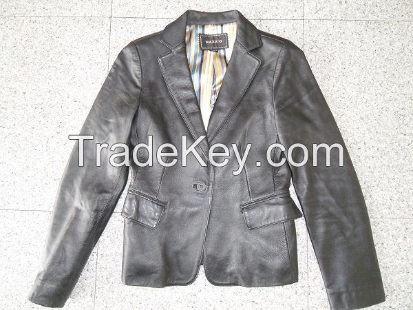 Adult's Leather Zipper Jackets, Used Clothing