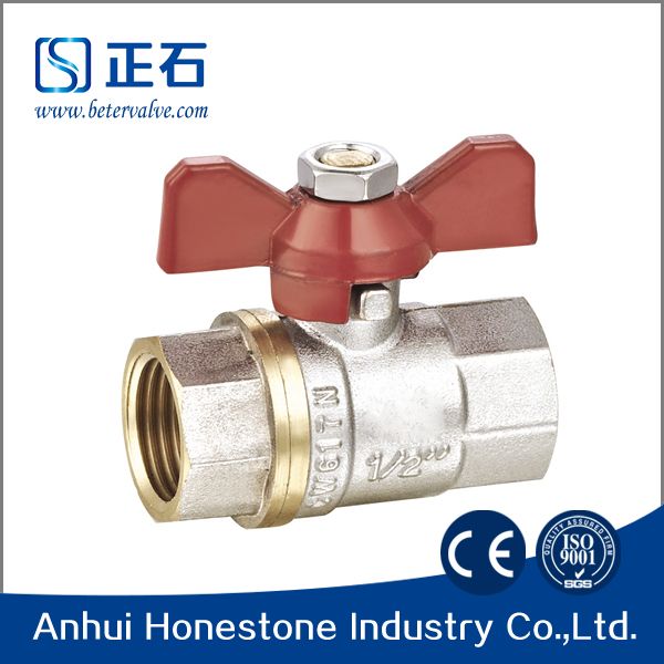 brass ball valve with butterfly handle