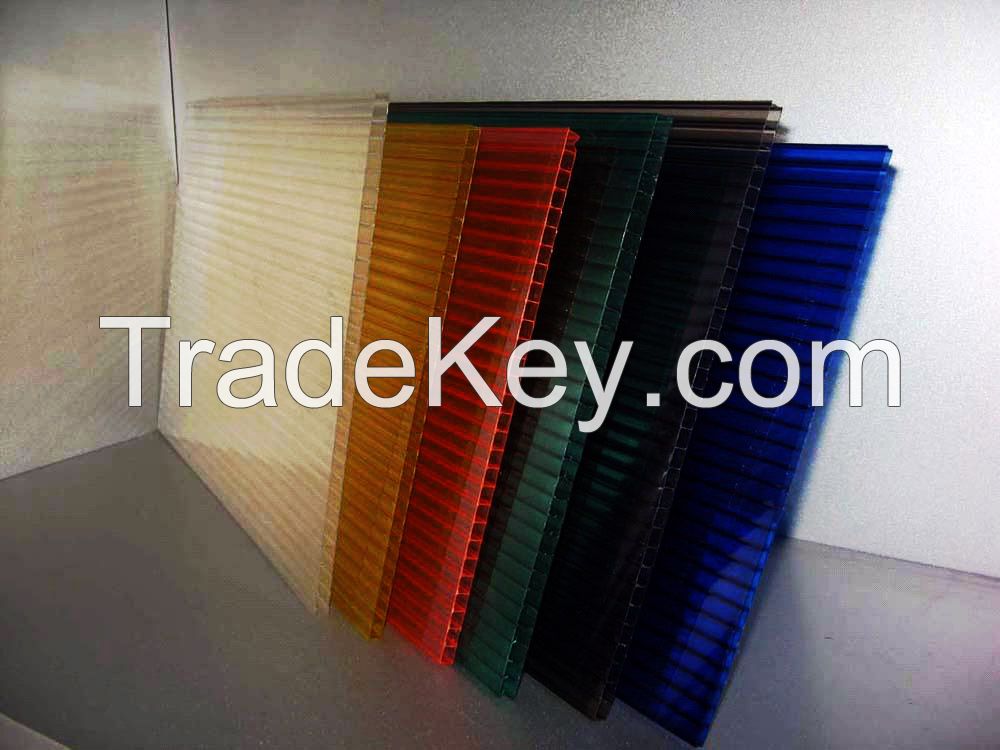 double layer clear PC hollow sheet for roofing