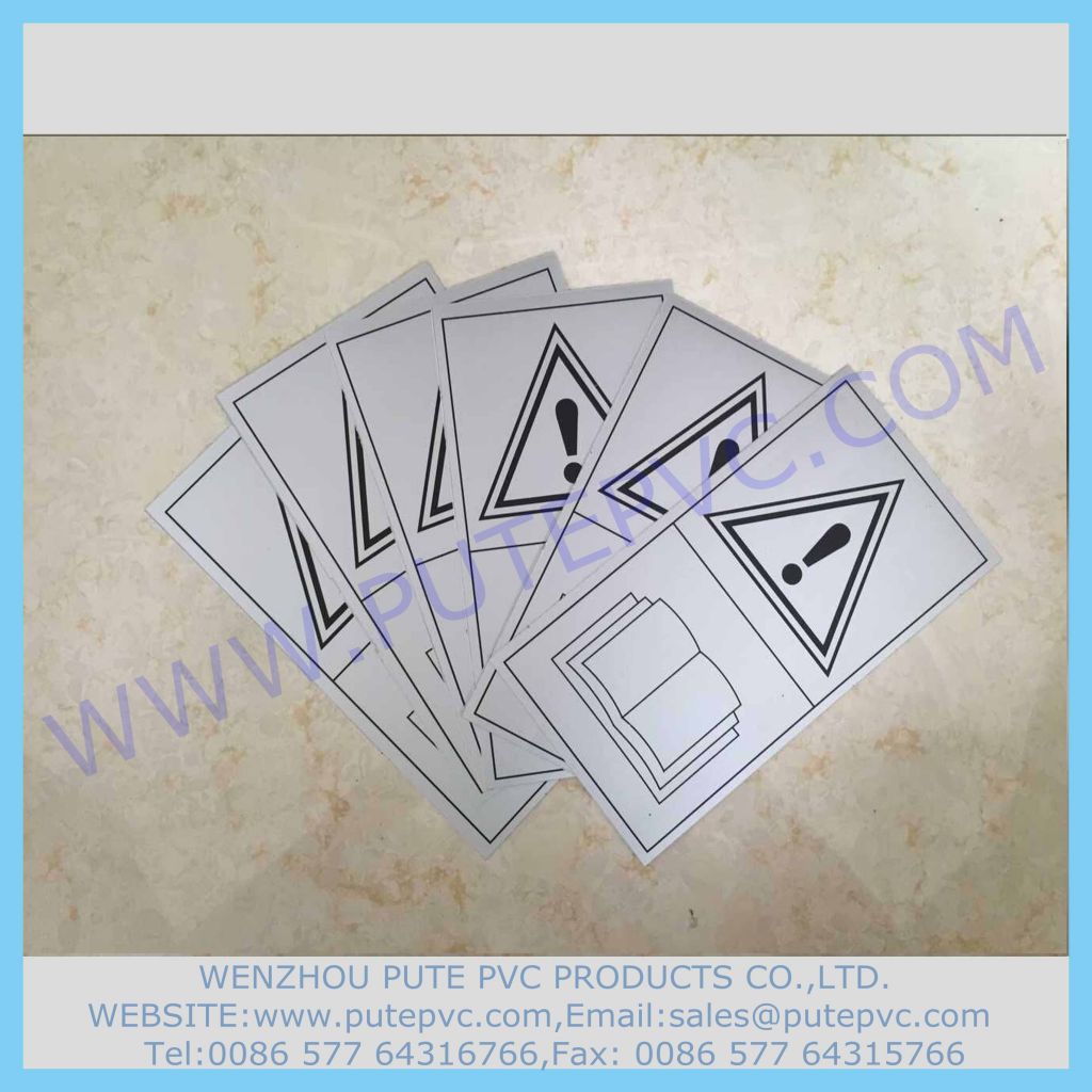 PT-ST-008 Adhesive security warning attention sticker PVC Customized Adhesive Warning Label