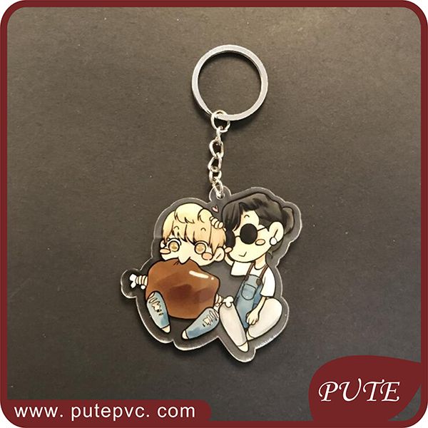 Promotion Custom Printed Clear Cartoon Acrylic KeyChain/KeyRing