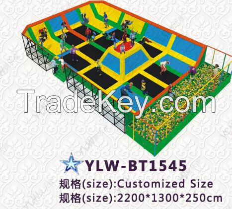 adult amusement fitness trampoline park for children and adults with ball pool, trampoline jumping bed, fitness sport trampoline