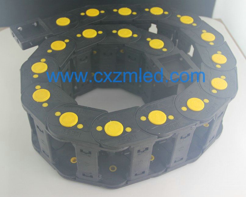 New yellow fixed 35x75 Cable drag chain wire carrier 35x75 1000mm Plastic Cable Chain with end connectors for CNC Machines