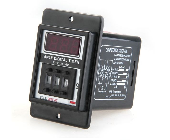 ASY-3D Digital Timer Programmable Time Delay Relay Counter Black