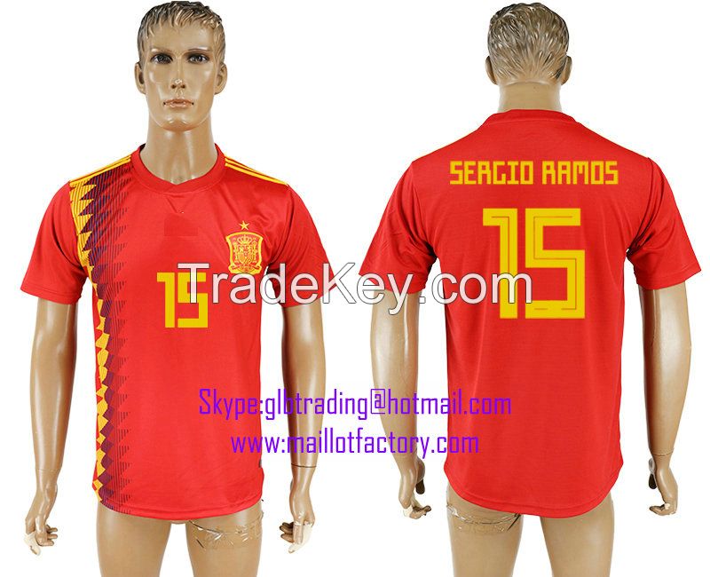 2018 WORLD CUP Spain home aaa version any name FOOTBALL JERSEY