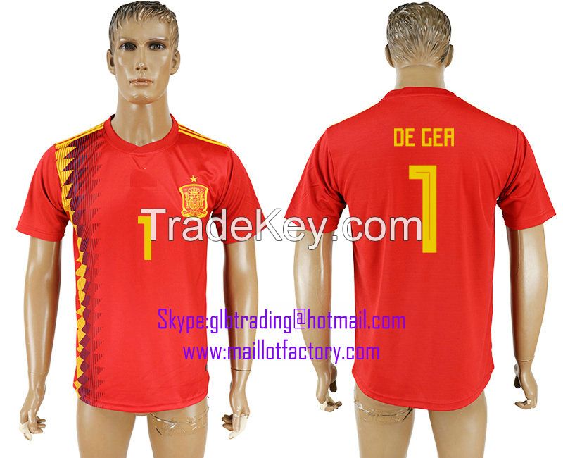 2018 WORLD CUP Spain home aaa version any name FOOTBALL JERSEY