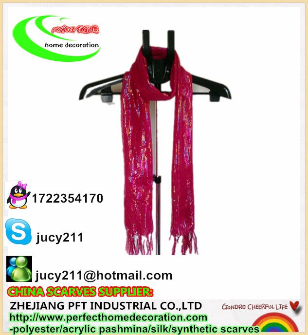 COLORED METALLIC YARN DYED PLAIN SCARF, china polyester scarf, fashion scarf, 