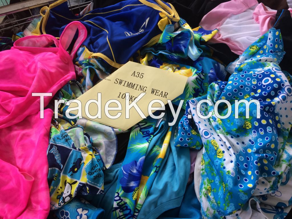 used clothing, swimming wear, bags, sheos