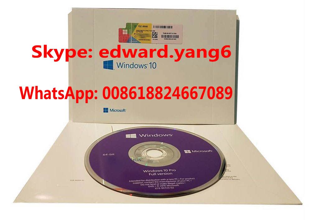 Windows 10 Pro Win 10 Professional License Key Code Coa Sticker& DVD& Sealed Packing Box