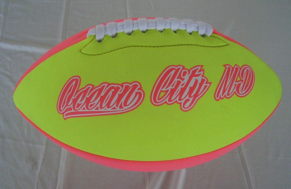 soft touch neoprene rugby ball neon color