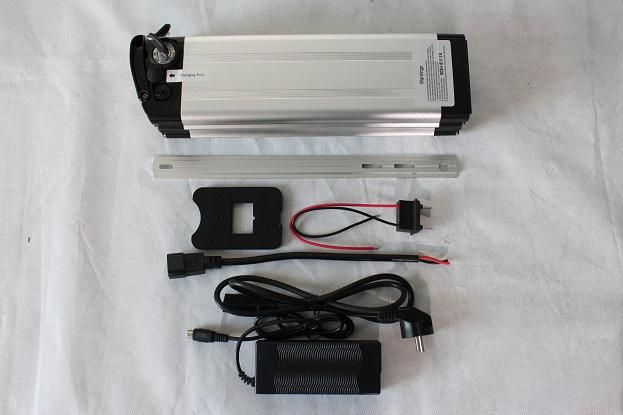 36V 12AH LiFePO4 Battery with Slim Aluminium Case, BMS and 2A Charger