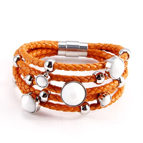 stainless steel leather bracelets