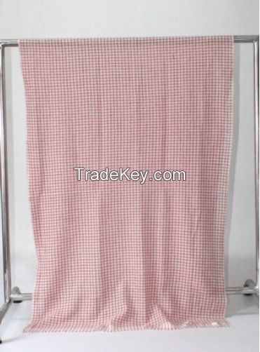 100% Cashmere Scarf - Red-White squares