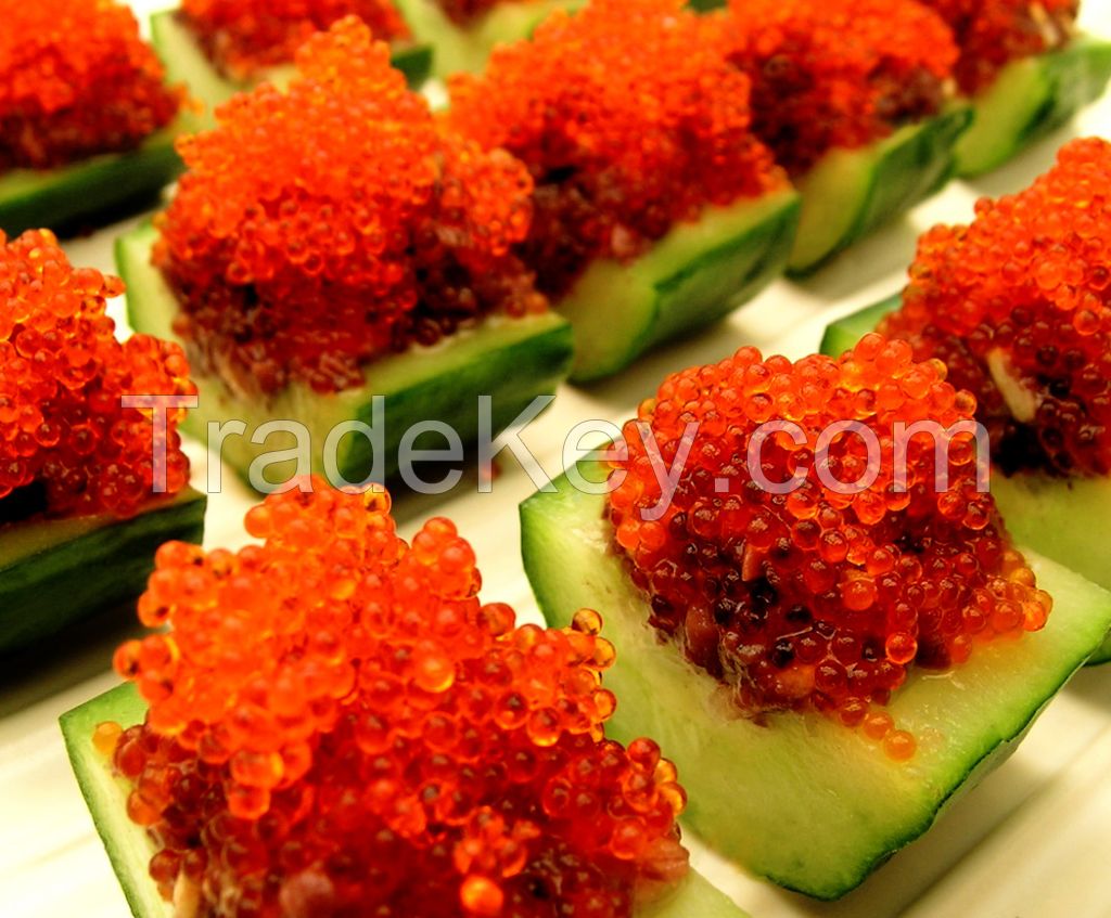 frozen tobiko, flying fish roe tobiko, seasoned fish roe tobiko