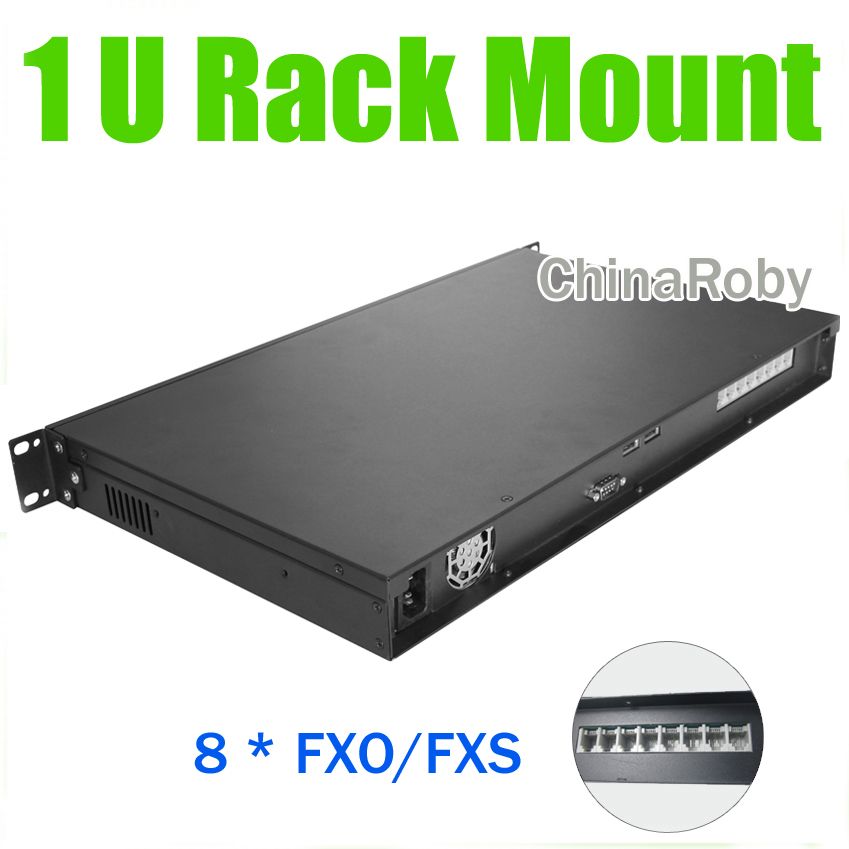 1U Rack Mount voip server , 8 FXO ports, Asterisk/Elastix PBX, 1U IP PBX